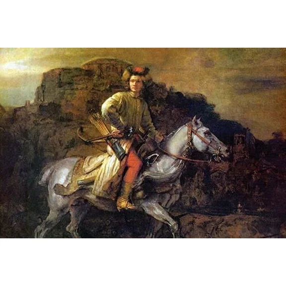 Poster The Polish Rider Rembrandt Van Rijn Print- UNFRAMED Poster Prints, Wall Art For Home Decor Or Office - Great Gift Idea For Friends & Family, UNFRAMED-8x12