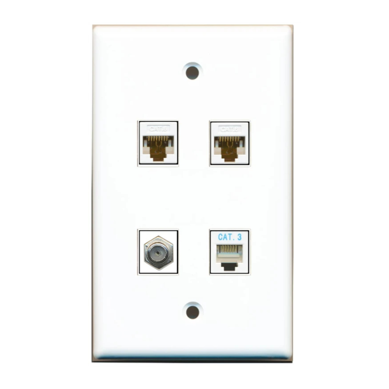 Ultra Spec Cables Custom Wall Plate White with up to 4 Keystone Ports
