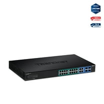 TRENDnet TPE-1620WSF,20-port Gigabit Web Smart POE  Switch w/ 2 Shared SFP Slots