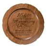 LifeSong Milestones Decorative Engraved 15th Anniversary Plate Cherry Wood 12"