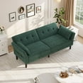 thumbnail image 2 of Ataucjin 89" Chenille Futon Sofa Bed, Modern Convertible Sleeper Couch with Adjustable Backrest & Armrest, Comfy Futon Couch Bed with 2 Pillows for Living Room Bedroom Apartments, 2 of 7