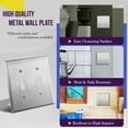 thumbnail image 4 of ENERLITES Toggle Light Switch Stainless Steel Wall Plate, Metal Plate Corrosive Resistant Cover for Rotary Dimmers Lights, Size 2-Gang 4.50" x 4.57", 7712, 430 Stainless Steel, UL Listed, Silver, 4 of 5