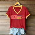 thumbnail image 1 of Women's Football Graphic T-Shirt, Women's Fashion V-Neck Short Sleeve T-Shirt with Letter Print for Casual Wear for Soccer Tournament 2026 Red Size: M, 1 of 5