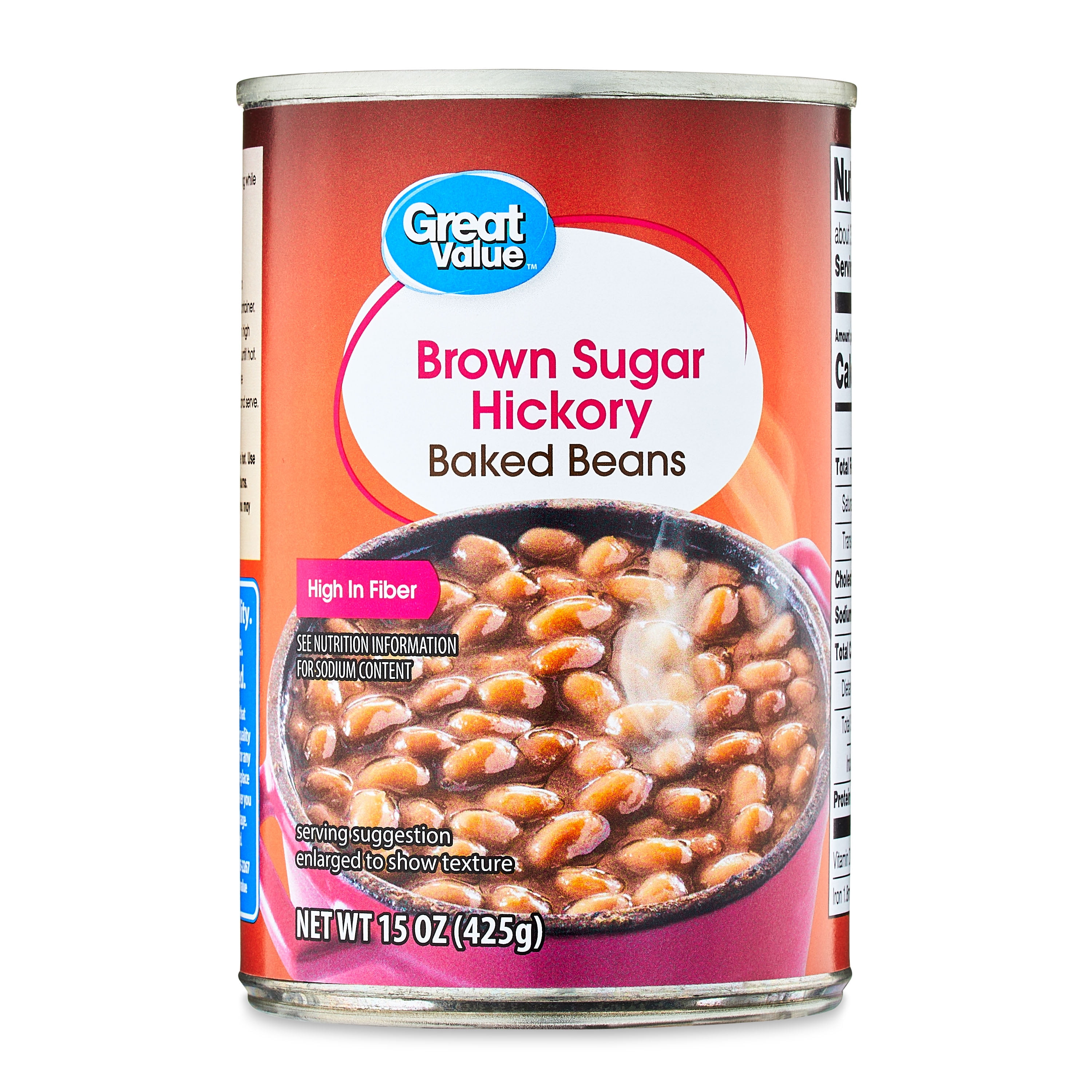 (12 pack) Great Value Brown Sugar Hickory Baked Beans, 15 oz Can