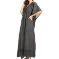 thumbnail image 3 of Sakkas Favi Womens Casual Long Maxi Dress Caftan Cover Up Loungewear in Rayon - 1-Black - One Size Regular, 3 of 5
