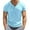 Light Blue, variant on European Men Casual V Neck Knitted Knot T Shirt Loose Comfortable Trendy Sports Short Sleeved Solid Color Button Design Mens Work Shirts Summer Basic Tee Shirts