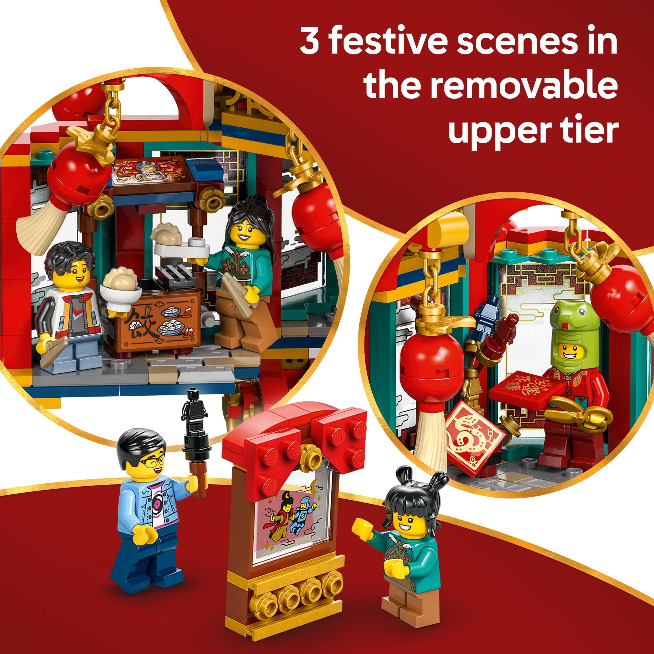 LEGO Spring Festival Trotting Lantern - Learning & Educational Building Toy for Chinese Festival for Kids, Boys & Girls, Ages 9+ - Cultural Gift for Display - Year of the Snake Minifigure - 80116