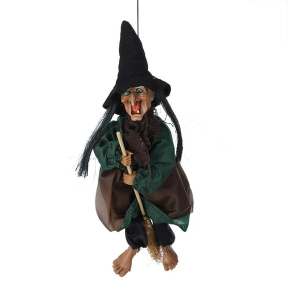 ZTTD 1Pc Kitchen Witch Doll Small Witch Kitchen Witch Decor Wooden Dolls Outdoor Hanging Decor Halloween Hanging Witch Decoraciones para Uñas Witch Dolls and Figurines Flight Ornament