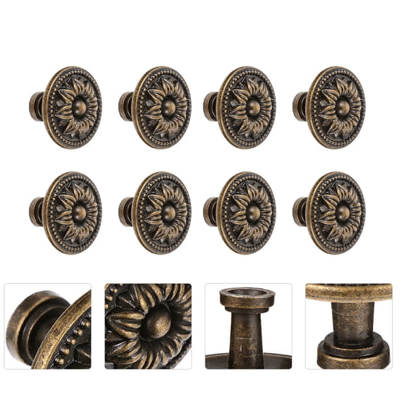 Soimiss 8Pcs Dark Brown Cabinet Pulls with Vintage Style for Home Use