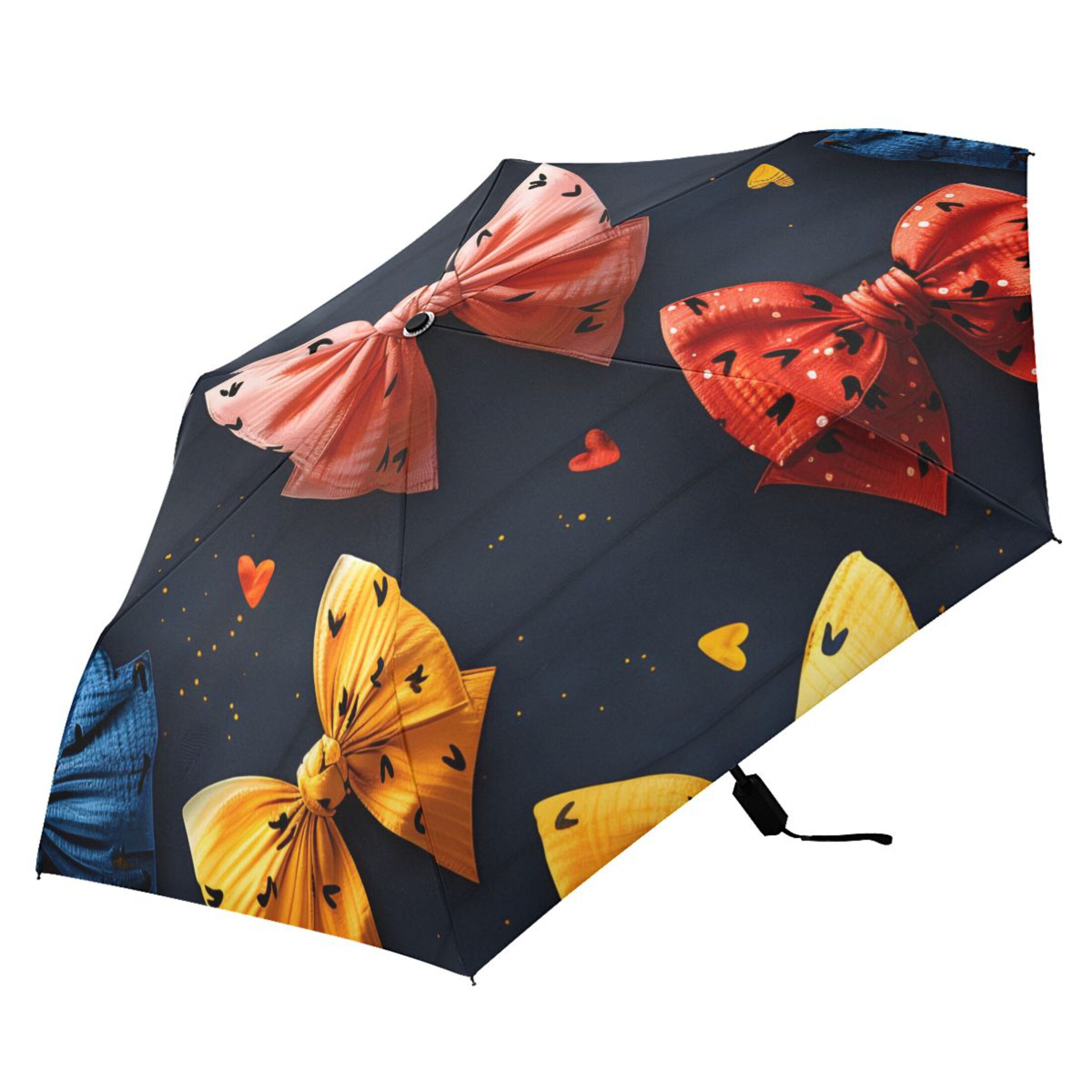 ALAZA Bow Pattern UPF 50+ Compact Folding Umbrella for Rain Travel Umbrella Packable