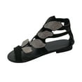 thumbnail image 6 of EHQJNJ Black Sandals Women Flat Sandals Women Beach Animal Shaped Women's Ladies Fashion Casual Open Toe Rhinestone Sandals Low Heel Shoes, 6 of 6