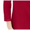 thumbnail image 3 of KAREN SCOTT Womens Purple Stretch Henley 3/4 Sleeve Split Top Petites PM, 3 of 3