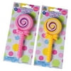 One Assorted Color Swirl Lollipop Design Mini Light Up LED Princess Wand