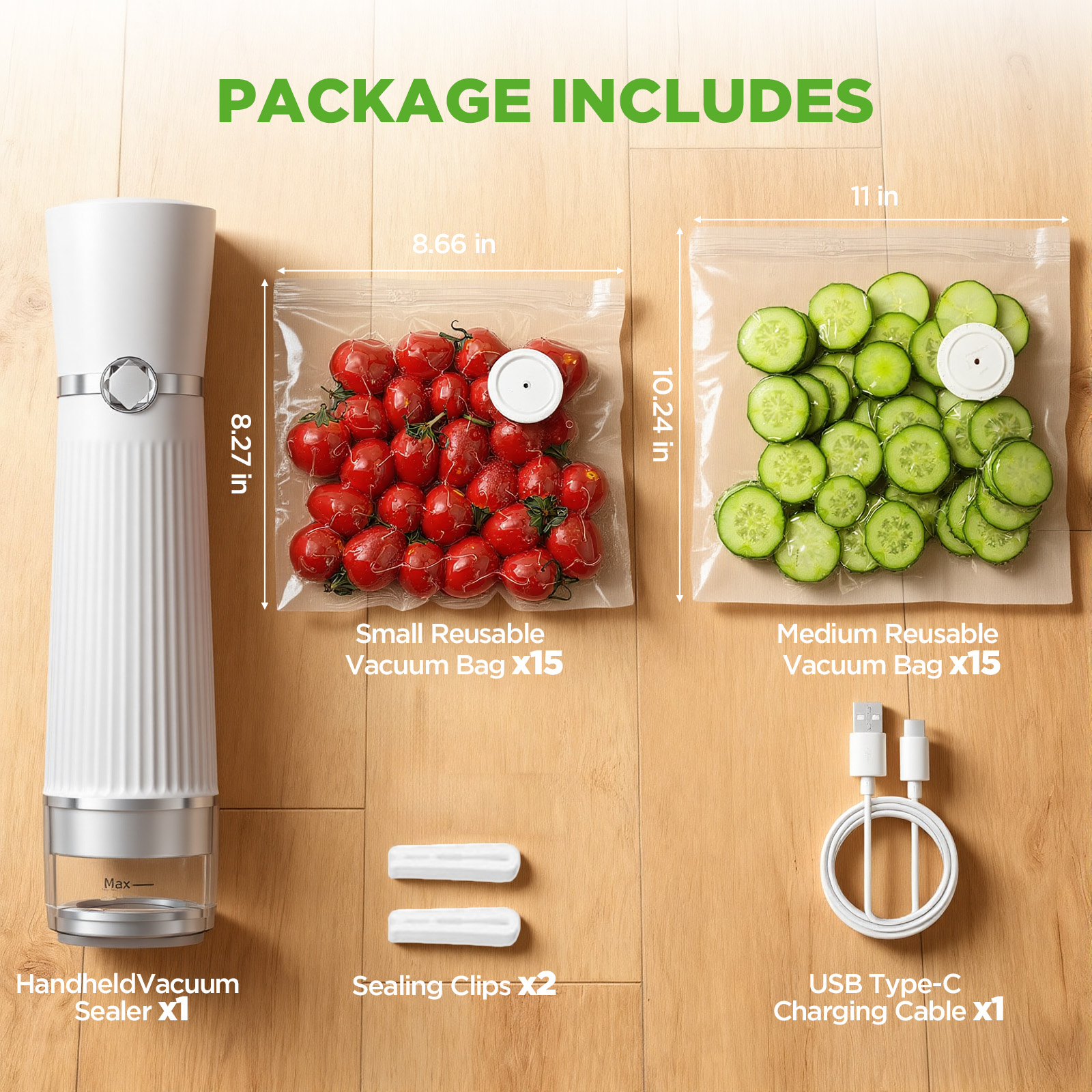 Handheld Vacuum Sealer with 30 Reusable Bags photo 8