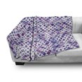 thumbnail image 3 of Lavender Soft Flannel Fleece Throw Blanket, Retro Mosaic Creative Pattern Square Rhythm Abstract Art Print Design, Cozy Plush for Indoor and Outdoor Use, 60" x 80", Violet Purple White, by Ambesonne, 3 of 6