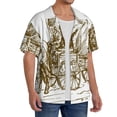 thumbnail image 2 of Daiia Western Scenery With Old Wagon Men's Linen Shirts Short Sleeve Casual Shirts Button Down Shirt for Men Beach Summer Wedding Shirt-3X-Large, 2 of 6