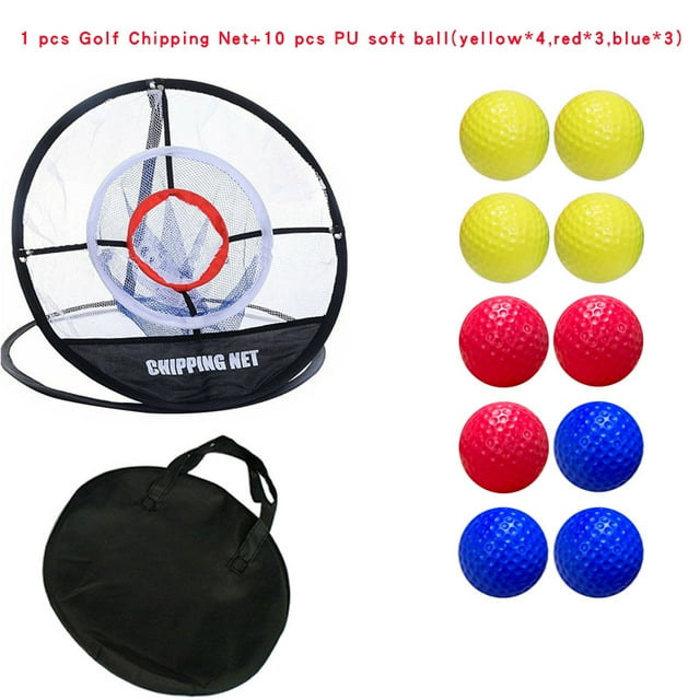 Entraîneur de Swing de Golf Filet d'Écaillage Aides à l'Entraînement de Golf Intérieur Extérieur Cages de Lancer Pliables Combinaison de Tapis de Frappe D