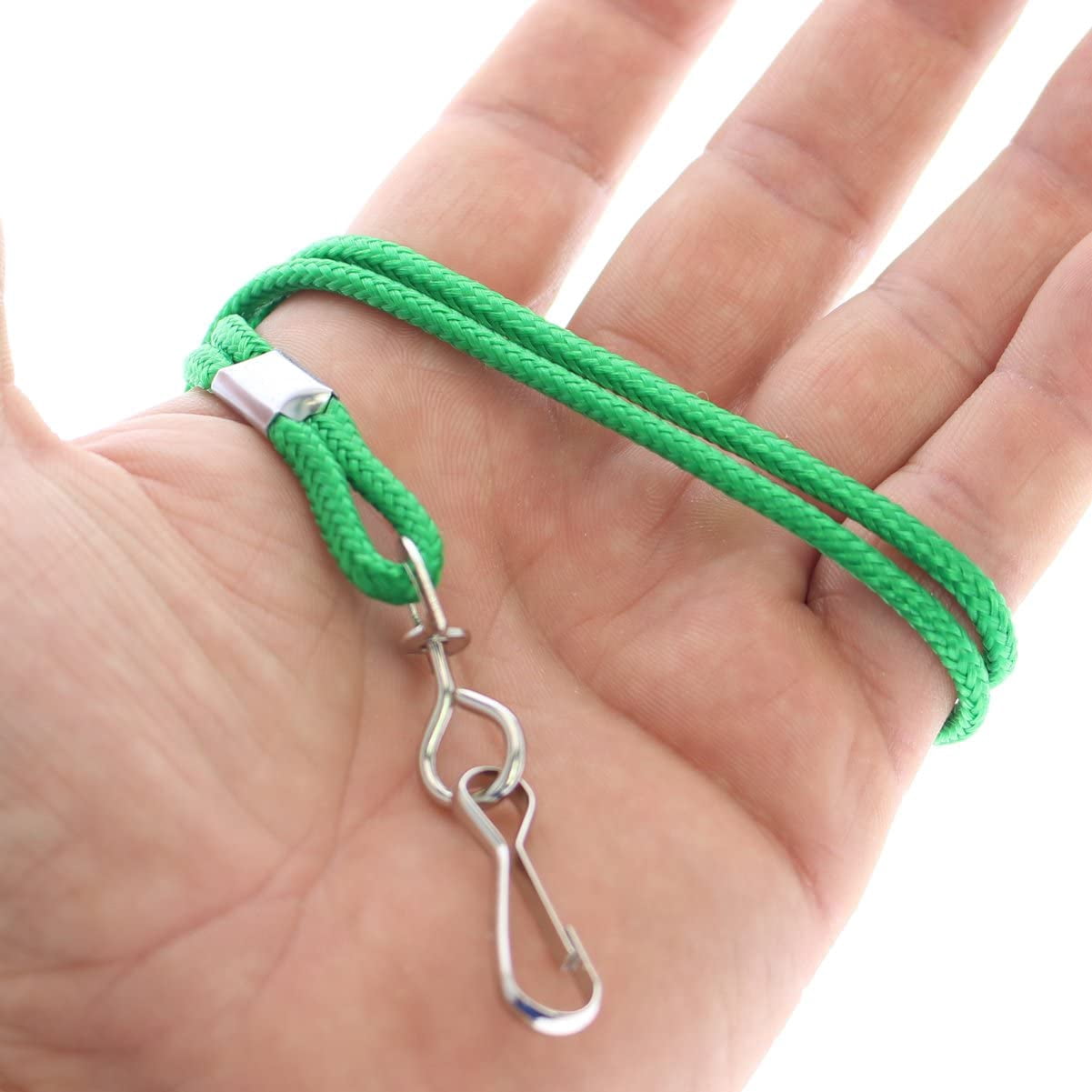 25 Pack Vertical ID Name Badge Holders with Lanyards (Business Card Size) by Specialist ID (Green)