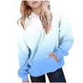 thumbnail image 2 of THDHVS Toddler Long Sleeve Shirt Girl,Boys Shirts,Girls Casual Long Sleeve Hoodies Cute Oversized Fleece Pocket Sweatshirt Tops Sky Blue 5-6 Years, 2 of 6
