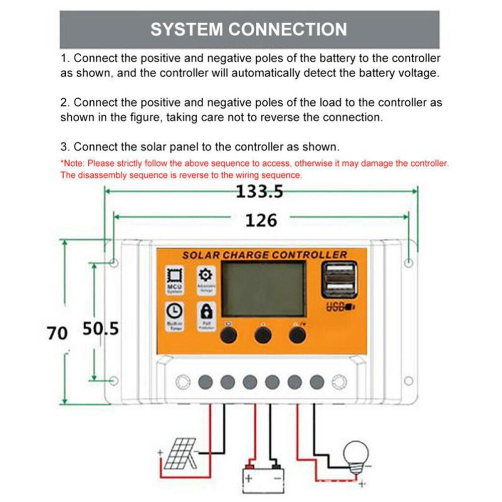 Solar Charge Controller Mppt Solar Panel Regulator Charge Controller Auto Focus Tracking 12/24V 80A