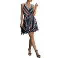 thumbnail image 4 of DYMADE Femmes Boho Mode V-Cou Sans Manches Robe Spaghetti Sangle Mini Robes, 4 of 4