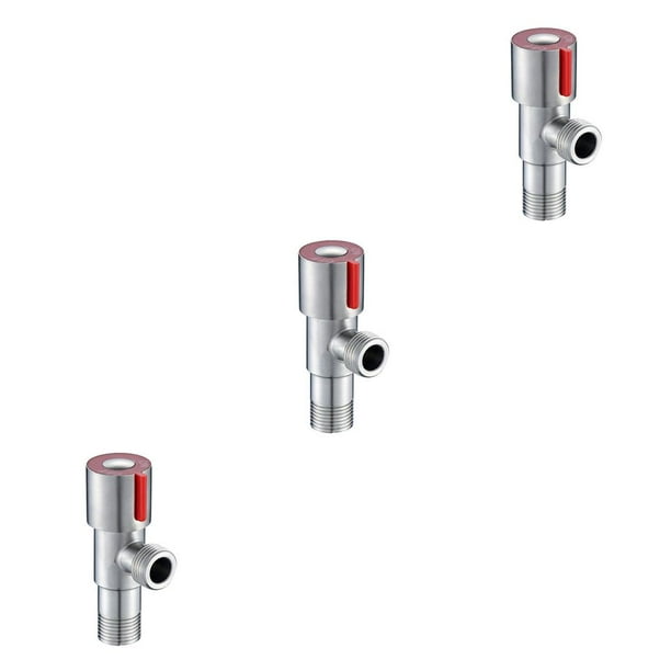 Inteprter Fregadero de inodoro, válvula angular de acero inoxidable, topes de agua fría y caliente, válvulas de grifo de lavabo de baño, accesorios de Type3 NO3 Inteprter CBP063670