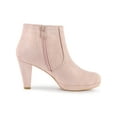 thumbnail image 3 of BLISSFUL STEP Women's Ankle Boots Platform Round Toe Zipper Block Heels Dust Pink 7.5, 3 of 6