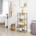 thumbnail image 2 of Boutique Home Modern Tempered Glass 4-tier Storage Rack with Golden Metal Frame, 2 of 7