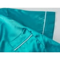 thumbnail image 4 of Beezizac Satin Pajamas for Girls -Teal Cute Silky Long Sleeves & Pants Sleepwear PJ Set Size 10, 4 of 7