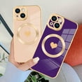 thumbnail image 3 of Magnetic for iPhone 14 Case [Compatible with Magsafe] Cute Love Luxury Plating Edge Bumper Case with Full Camera Lens Case for iPhone 14 Phone Case, Pink (6.1"), 3 of 12