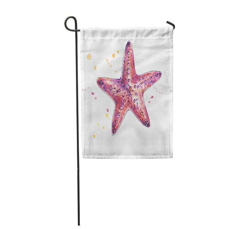 SIDONKU Watercolor Starfish on Aquatic Beach Five Garden Flag Decorative Flag House Banner 12x18 inch