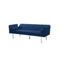 thumbnail image 4 of Velvet Convertible Futon Sofa Bed, Mid-Century Modern Loveseat Sofa with Padded and Backrest, Memory Foam Couch Sleeper Sofa with Pillows, Armchair Sofa for Bedroom Living Room Hotel Office, Navy Blue, 4 of 7
