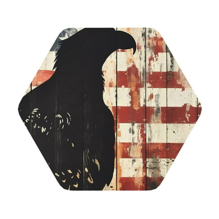 

Lukts Wood Grain Bald Eagle Leather Drinks Coasters Set of 4 Suitable or Drinks Furniture Protection and Easy Clean up