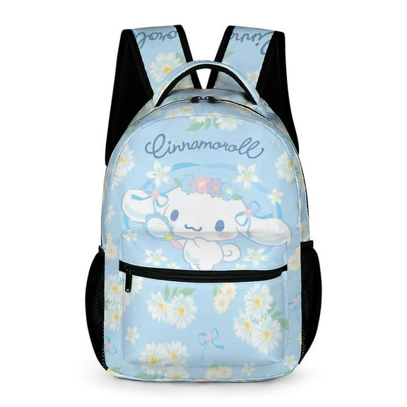 Cute Light Blue Daisy Cartoon Backpack - Casual Daypack with Breathable Straps - Large Capacity Travel Bag for Daily Adventures, Hobbies & Young Explorers