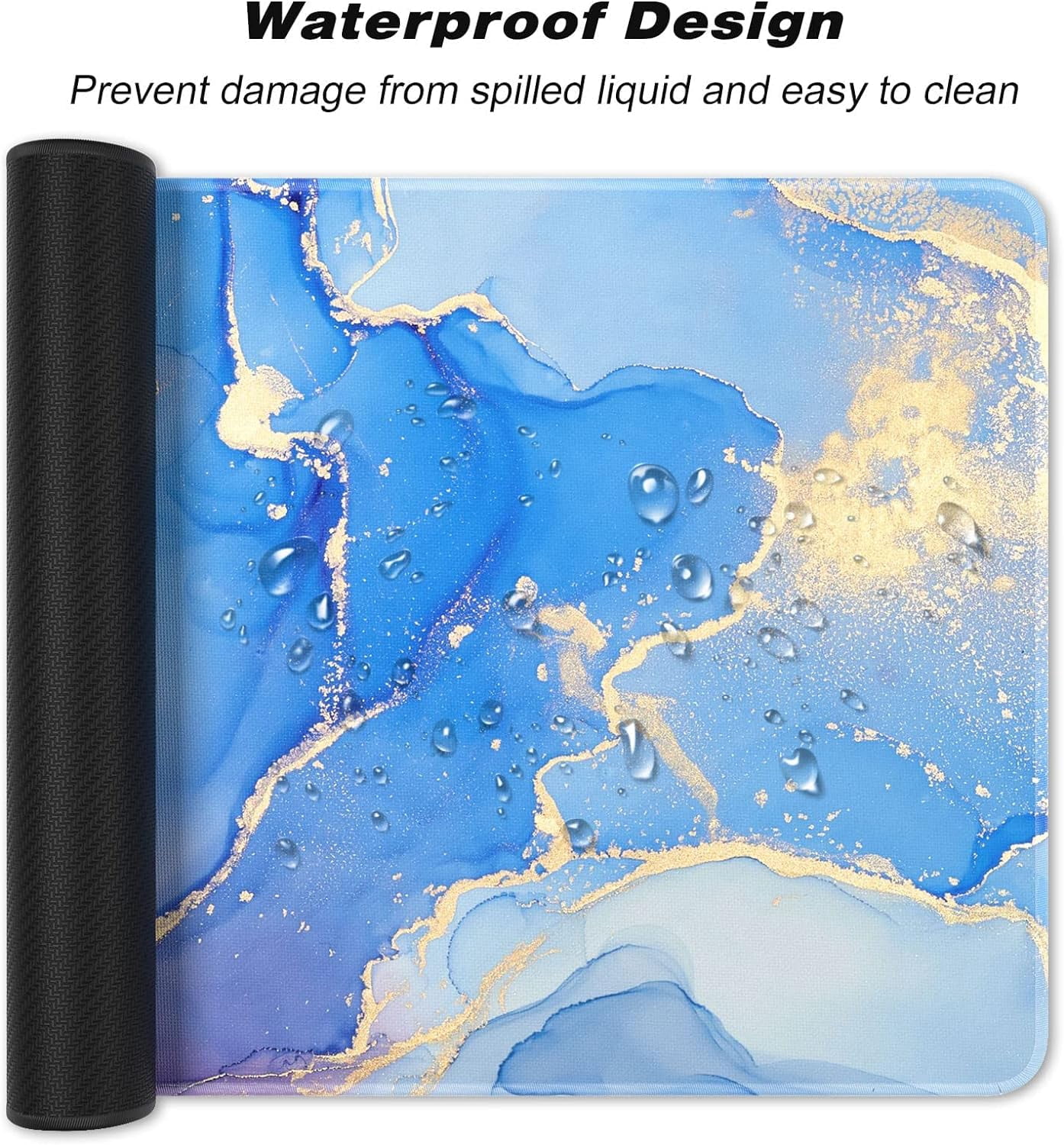 Extended Large Mouse Pad, XXL Gaming Mousepad 31.5 x 15.7 Inch, Big Computer Keyboard Desk Pad, Waterproof Mouse Mat with Stitched Edges and Non-Slip Base for Office Gaming, Purple Marble