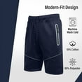 thumbnail image 5 of Men's Super Stretch Tech Shorts – Modern Fit Gym & Training Shorts with Heat-Sealed Zipper Pockets, Elastic Waistband & Drawstring – Lightweight Performance Fabric, 5 of 7