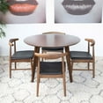 thumbnail image 4 of Allora 5-Piece Mid-Century Dining Set w/ 4 Pu Leather Dining Chairs in Black, 4 of 7