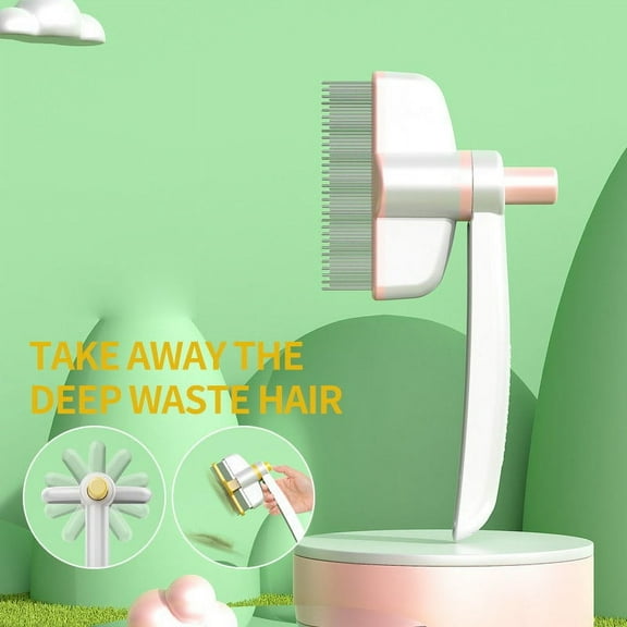 Pet Hair Removal Comb Flea Comb,Upgrade Cat Grooming Brush for Short and Long Hair Cats,Dog Brush for Massaging and Cleaning Shedding Hair,Multifunctional Pet Brush with Release Button