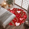 thumbnail image 3 of Valentine's Day Washable Area Rug&nbsp;4 ft Vintage Red Pink Dots Love Heart Roses Floral Leaf Red Soft Round&nbsp;Rugs for Living Room, Non Slip Carpet for Bedroom&nbsp;Entryway Dining Room, 3 of 9