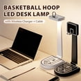 thumbnail image 4 of Birdeem 15W Wireless Charging Led Desk Lamp with Adjustable Lighting,Foldable Basketball Hoop Design for Home Office Decor,Desk Organizer with Fast Charging Pad, 4 of 7