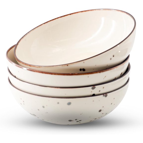 Esfour Round Porcelain Bowls - 18 Ounce - Set of 4 - Microwave, Oven, Dishwasher-Safe, Scratch Resistant, Porcelain Durable Small Dishes Bowls for Cereal Salad Pasta Soup Dessert - Assorted Classic
