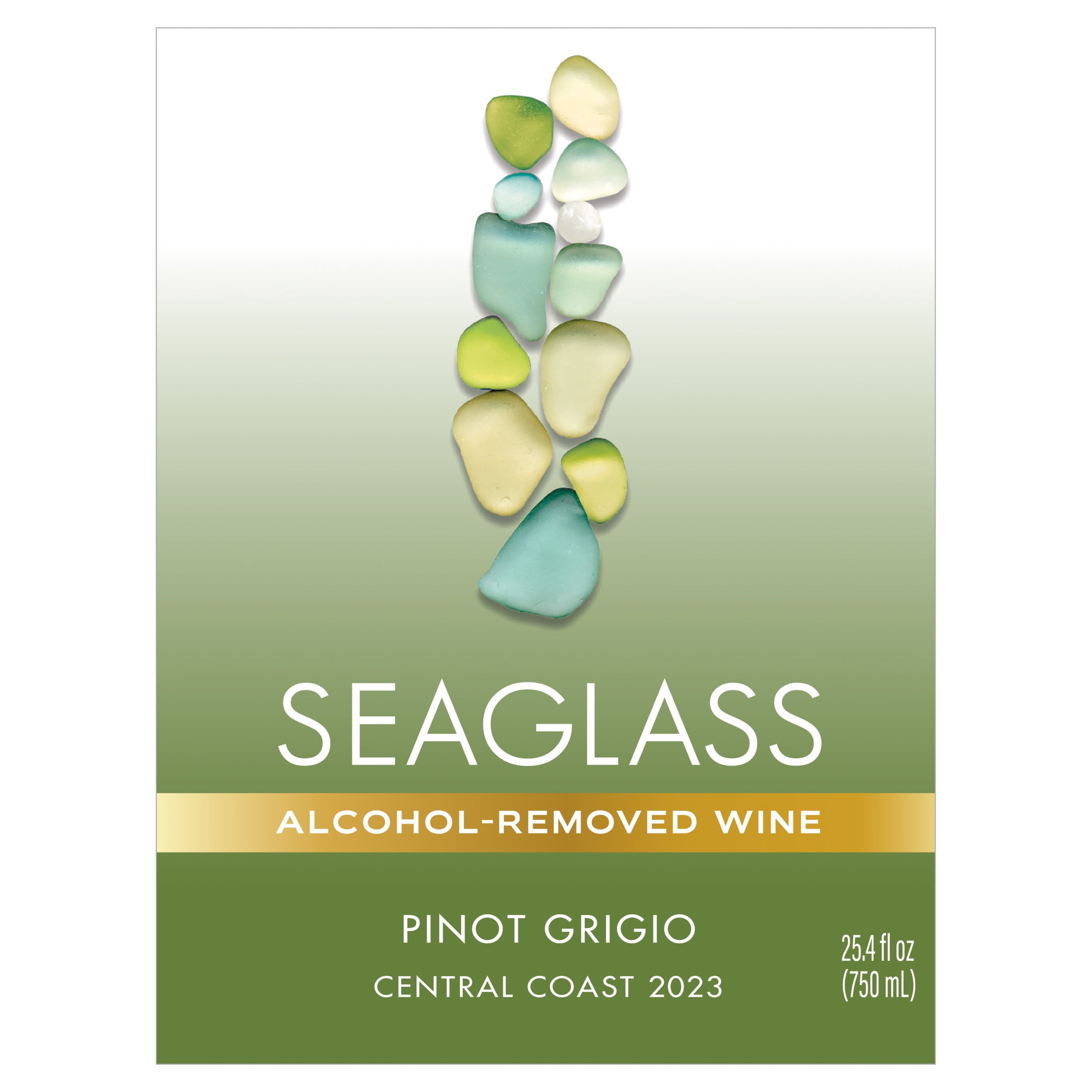 SEAGLASS Alcohol Removed Pinot Grigio White Wine, 750mL Wine Bottle