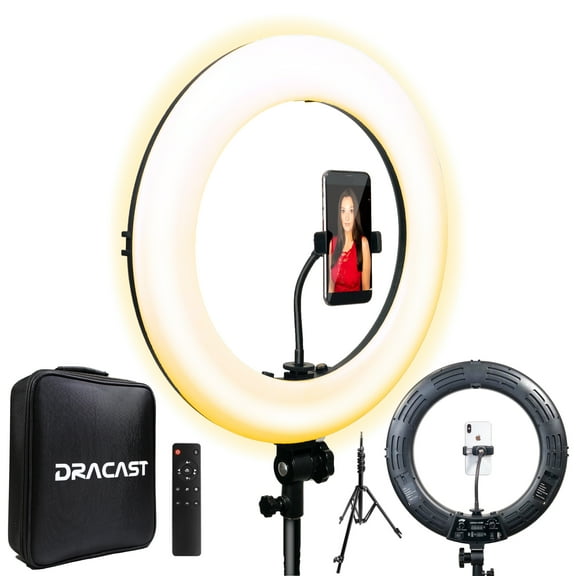 Dracast Halo Plus Series 180 Bicolor LED Ring light with Stand Kit