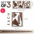 thumbnail image 5 of Modern Wooden Wall Sculptures - Set of 3 - Home Decor Accent - Large Wall Art for Living Room, Bedroom, Office - Easy Installation (Walnut, Large - Abstract Shapes), 5 of 8