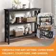 thumbnail image 3 of Craftian 39.4"W Patio Side Table, Weatherproof Wood Console Table for Outdoor, Black, 3 of 8