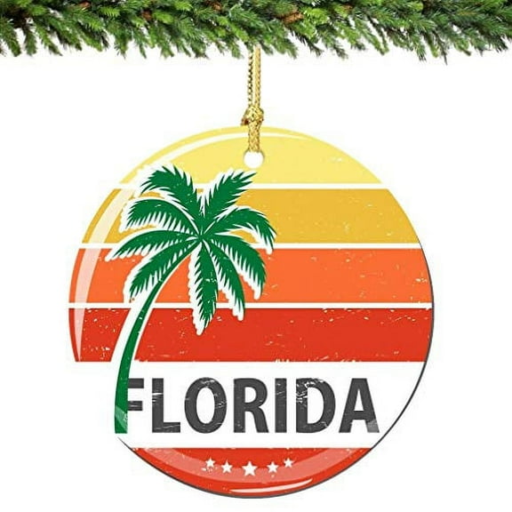 City-Souvenirs Florida Christmas Ornament Porcelain Double Sided 2.75 Inches
