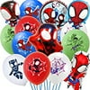Spidey His Amazing Friends Decorations Balloons,45 PCS Superhero Balloons with Spideyman Foil Balloons for Spidey Party Decor Superhero party Supplies For Kids Boys (blue)(C)