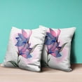 thumbnail image 4 of Waterflower Indoor/Outdoor Pillow with Removable Cover in White Pink Blue26x26, 4 of 5