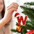 thumbnail image 4 of Taicans Personalized A - Z Letter Ornaments for Christmas Tree - Customizable Alphabet Hanging Decor with Santa Hat,Baubles & Pinecone,Festive Red & Green,Xmas Tree Decoration,Holiday Home Decor, 4 of 5