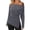 Silver, variant on Long Sleeve Shirts for Women Y2k Glitter Silk Off Shoulder Side Split Hem Dressy Casual Blouse Night out Tops